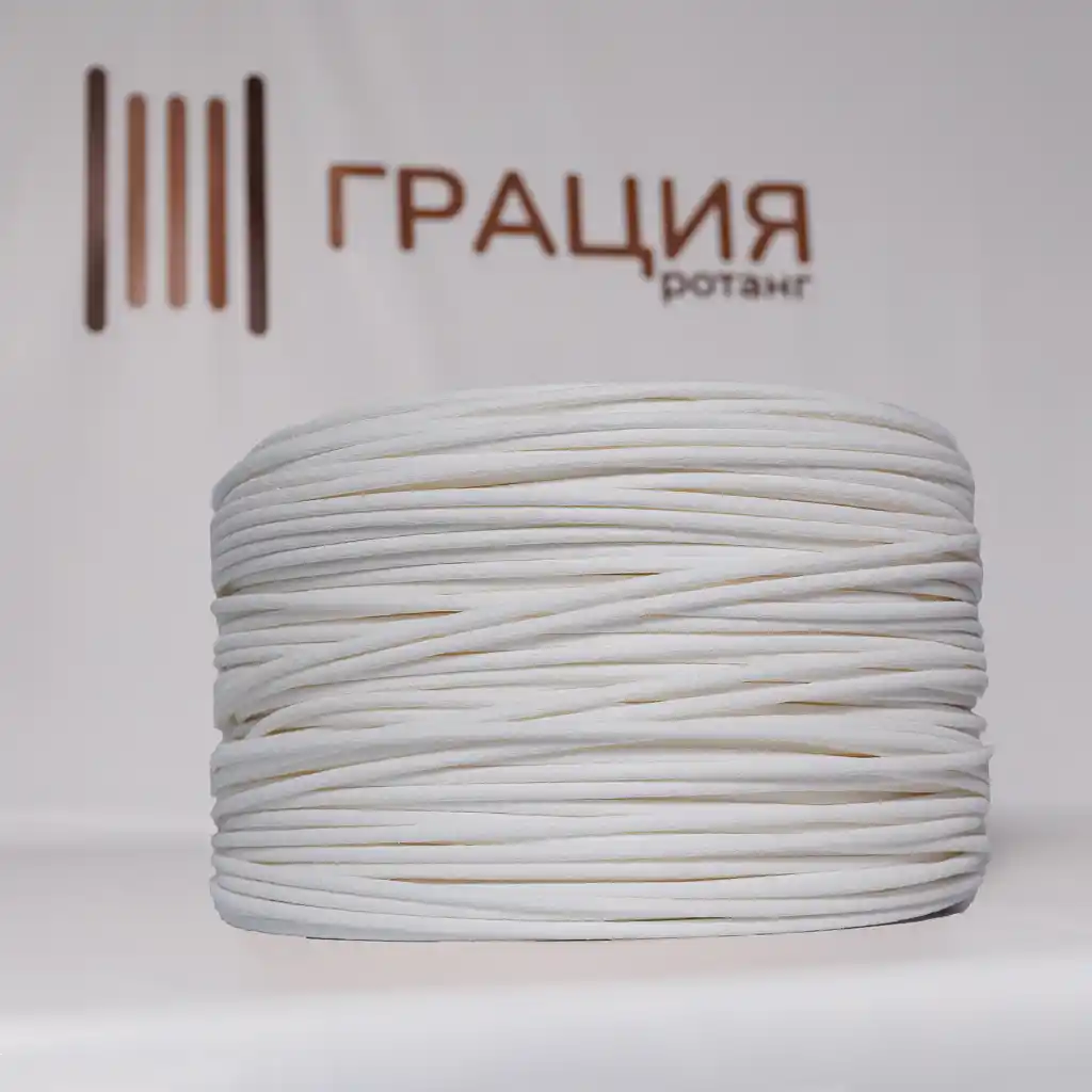 Белый - ПТ98Т - Ротанг шлифованный полутрубка